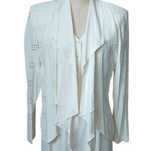 VTG 80s 90s 2pc Wild Rose Dress and Jacket 10 white Wedding Twee